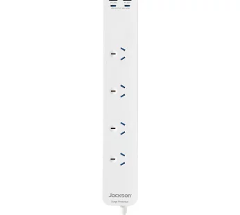 Jackson Rapid Charge 20W USB-A & USB-C 4 Outlet Powerboard (White)