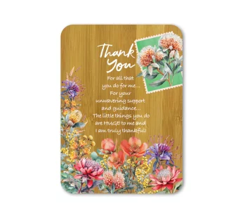 Bamboo Affirmation Plaque – Pretty Postage (Thank You)