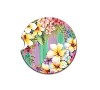 Ceramic Car Coaster – (Paradise Bloom)