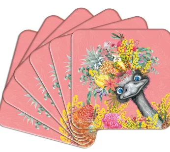 Set of 6 Coasters – (Emu-Sing)