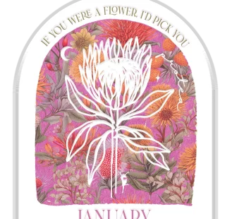 Ceramic Plaque Embossed Printing – January (Protea)