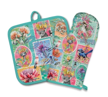 Oven Mitt Pot Holder Set – (Pretty Postage)