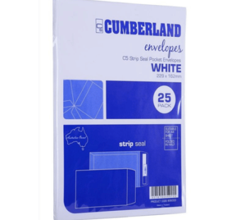 Cumberland – Strip Seal Pocket Envelope C5 White (Pack Of 25)