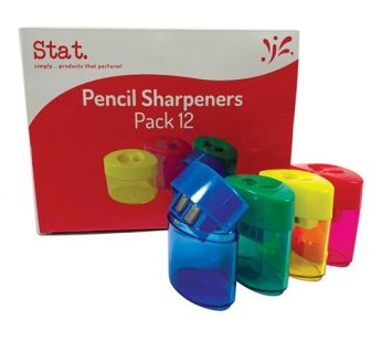 Stat. – Double Barrel Plastic Oval Pencil Sharpener (Assorted)