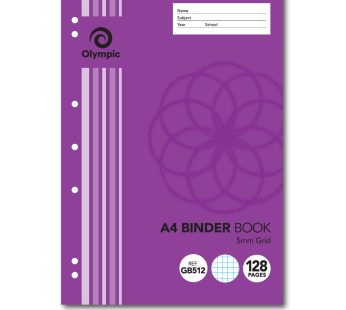 Olympic – Binder Book A4 5mm Grid 128pg (Pack Of 5)