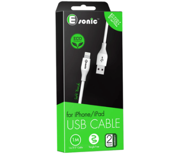 E-Sonic – Lightning USB Cable Premium Eco (White)